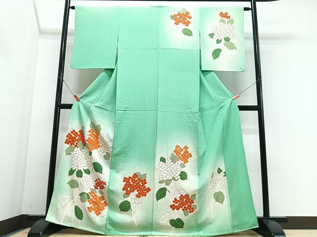 平和屋着物■訪問着　駒刺繍　紫陽花　暈し染め　金彩　正絹　逸品　CABM2266xe