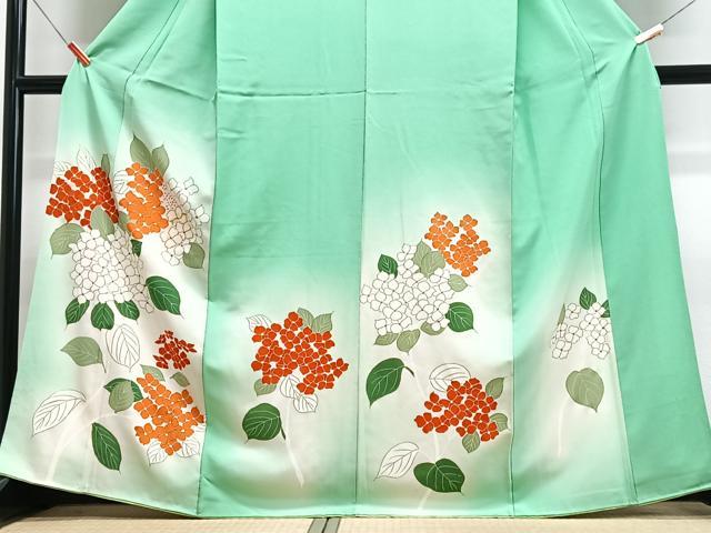 平和屋着物■訪問着　駒刺繍　紫陽花　暈し染め　金彩　正絹　逸品　CABM2266xe