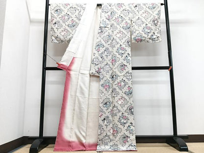 平和屋着物■上質な小紋　花丸文　正絹　逸品　未使用　CABM2302xe