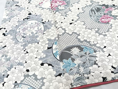 平和屋着物■上質な小紋　花丸文　正絹　逸品　未使用　CABM2302xe