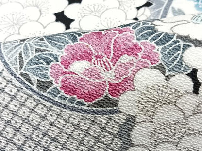 平和屋着物■上質な小紋　花丸文　正絹　逸品　未使用　CABM2302xe