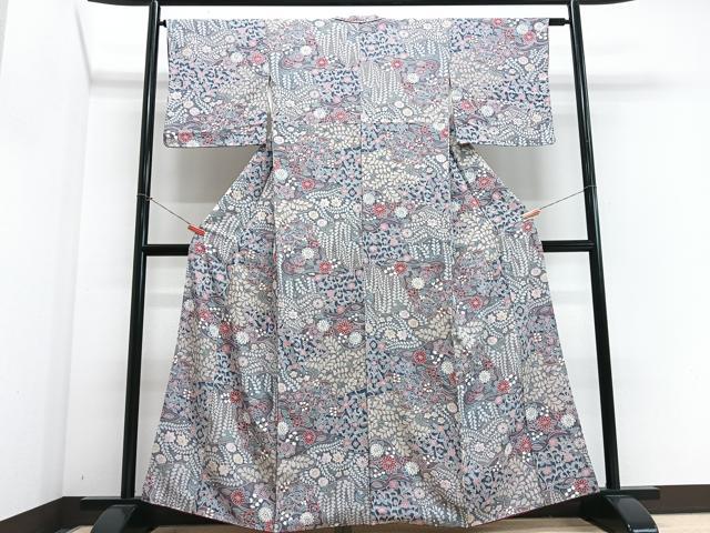 平和屋着物■上質な小紋　辻が花　藤花房　正絹　逸品　CABM2303xe