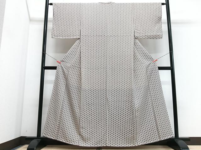 平和屋着物■上質な小紋　麻の葉文様　正絹　逸品　CABM2304xe