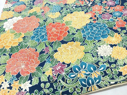 平和屋着物■上質な小紋　枝花文　鬼しぼ縮緬　正絹　逸品　CABM2305xe