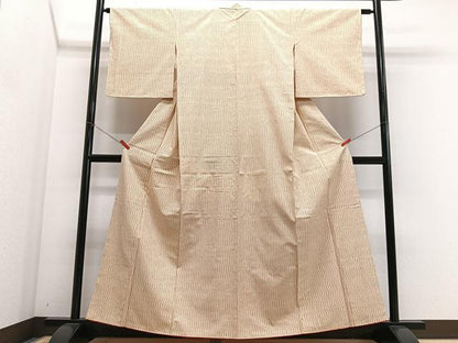 平和屋着物■上質な紬　変わり縞　正絹　逸品　未使用　CABM2312xe