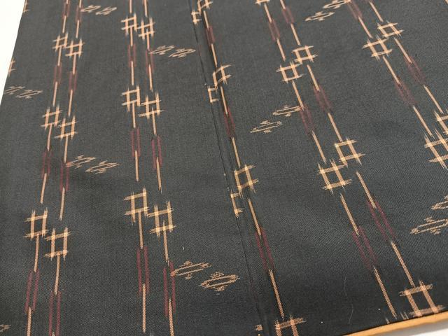 平和屋着物■上質な紬　井桁絣　正絹　逸品　CABM2315xe