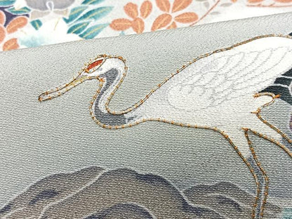 平和屋着物■豪華黒留袖　駒刺繍　飛鶴風景文　金彩　正絹　逸品　CABM2317xe