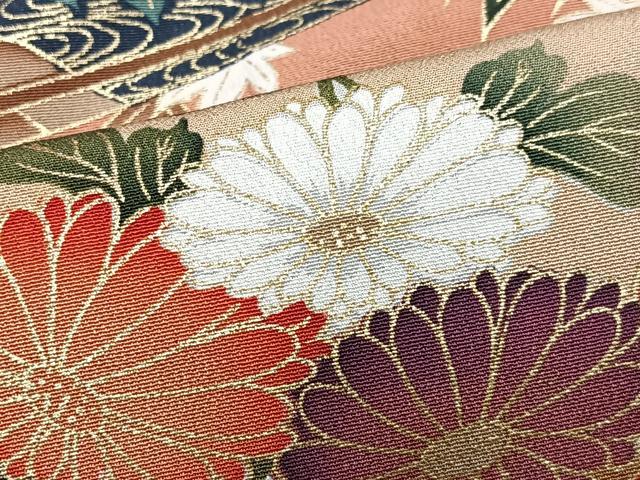 平和屋着物■豪華黒留袖　扇面鴛鴦花文　金彩　正絹　逸品　CABM2327xe