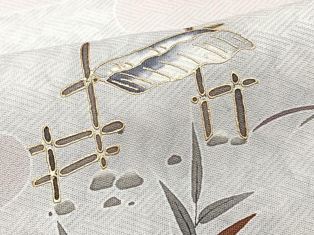 平和屋着物■訪問着　枝葉文　金彩　正絹　逸品　CABM2330xe