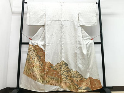 平和屋着物■豪華色留袖　駒刺繍　松竹梅　金彩　正絹　逸品　CABM2331xe