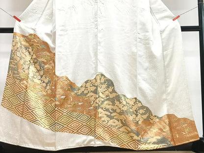 平和屋着物■豪華色留袖　駒刺繍　松竹梅　金彩　正絹　逸品　CABM2331xe