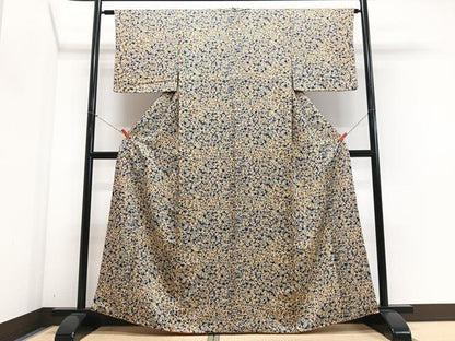 平和屋着物■上質な小紋　枝葉文　正絹　逸品　CABM2336xe