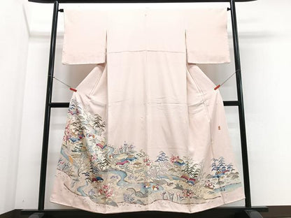 平和屋着物■豪華色留袖　枝花文　暈し染め　金彩　正絹　逸品　CABM2338xe