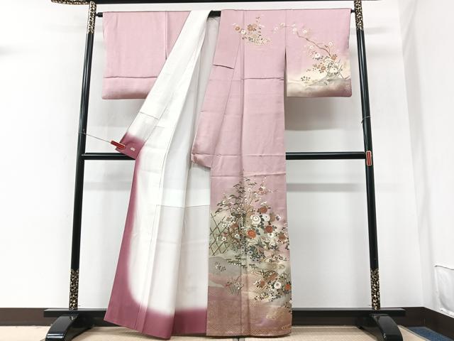 平和屋着物■訪問着　文箱枝花文　暈し染め　金彩　三越扱い　正絹　逸品　CABM2340xe