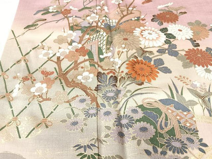 平和屋着物■訪問着　文箱枝花文　暈し染め　金彩　三越扱い　正絹　逸品　CABM2340xe