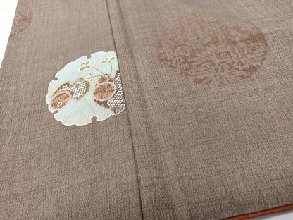 平和屋着物■上質な小紋　雪輪草花文　正絹　逸品　CABM2350xe