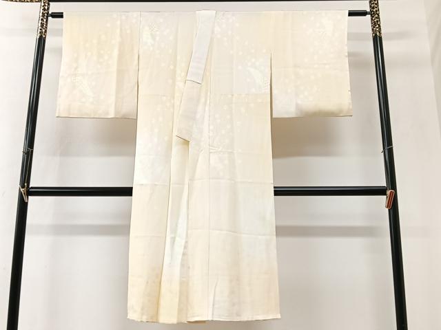 平和屋着物■長襦袢　袷　扇面舞桜地紋　正絹　逸品　CABM2354xe