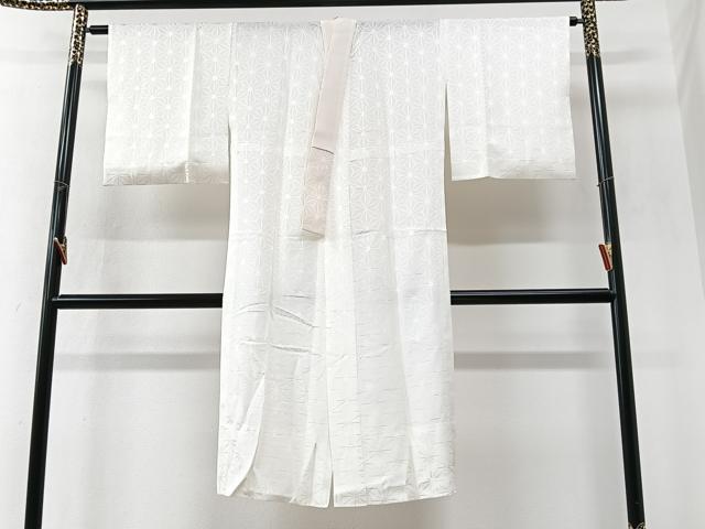 平和屋着物■長襦袢　無双仕立て　麻の葉地紋　正絹　逸品　CABM2355xe