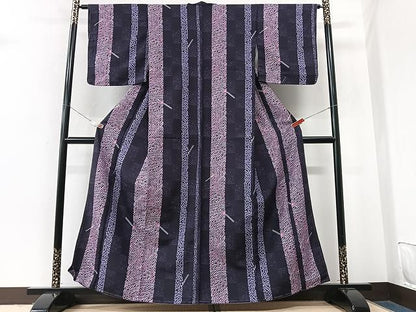 平和屋着物■上質な小紋　舞桜間道　簪　洗える着物　未使用　CABM2359xe