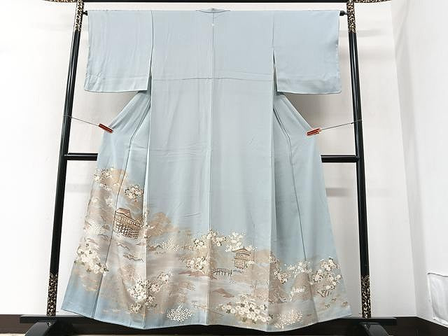 平和屋着物■豪華色留袖　駒刺繍　風景文　金彩　正絹　逸品　CABM2360xe