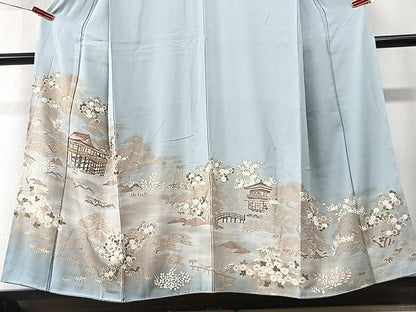 平和屋着物■豪華色留袖　駒刺繍　風景文　金彩　正絹　逸品　CABM2360xe