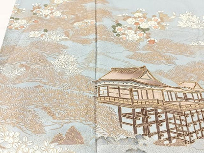 平和屋着物■豪華色留袖　駒刺繍　風景文　金彩　正絹　逸品　CABM2360xe