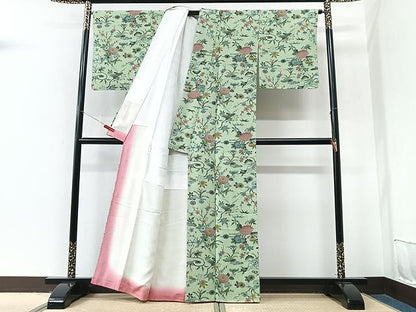 平和屋着物■上質な小紋　草花文　正絹　逸品　未使用　CABM2361xe