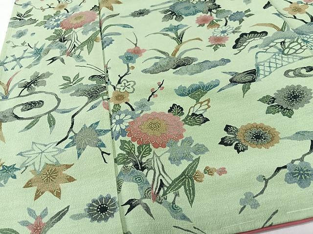 平和屋着物■上質な小紋　草花文　正絹　逸品　未使用　CABM2361xe