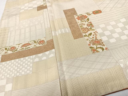平和屋着物■上質な小紋　草花文　正絹　逸品　未使用　CABM2363xe