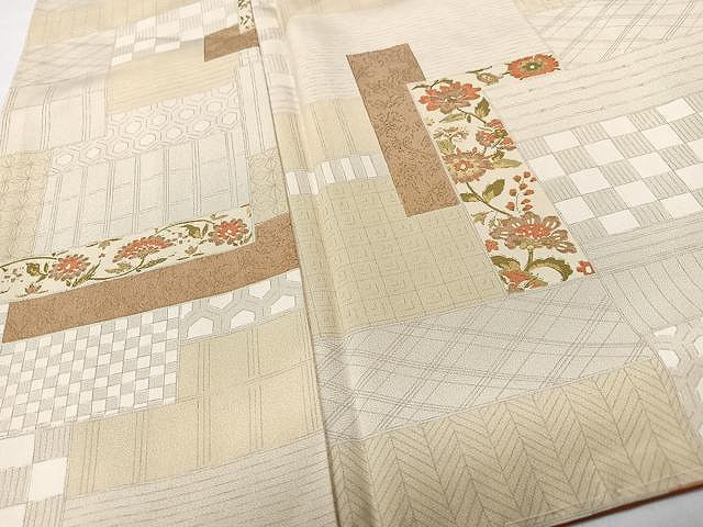 平和屋着物■上質な小紋　草花文　正絹　逸品　未使用　CABM2363xe