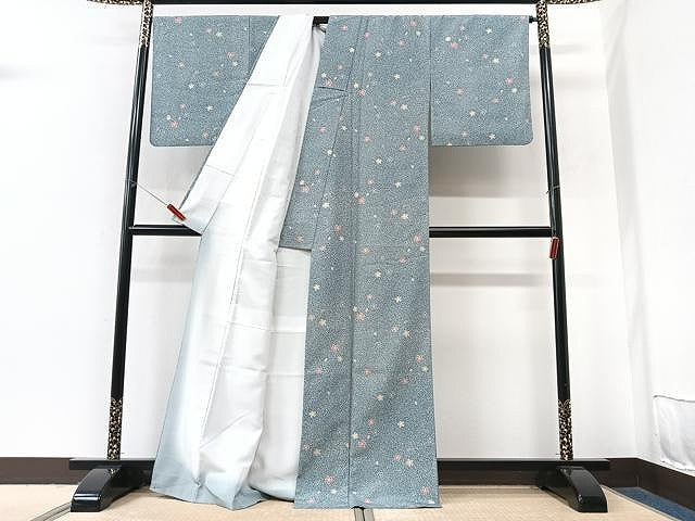 平和屋着物■小紋　舞桜文　洗える着物　CABM2365xe