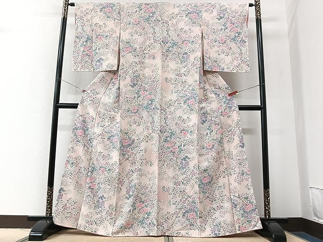 平和屋着物■上質な小紋　枝花文　金彩　正絹　逸品　CABM2372xe