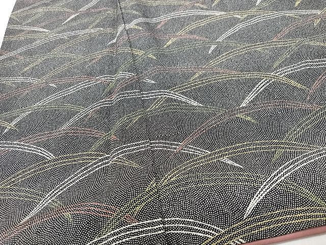 平和屋着物■訪問着　科草文　鮫小紋柄　黒地　正絹　逸品　CABM2373xe