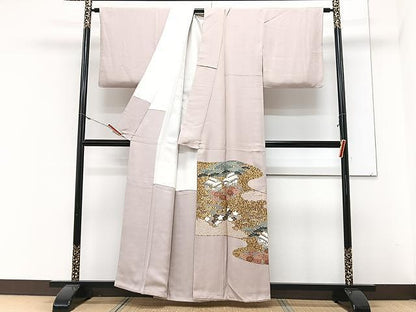 平和屋着物■豪華色留袖　刺繍　風景文　金彩　正絹　逸品　CABM2384xe
