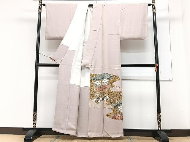 平和屋着物■豪華色留袖　刺繍　風景文　金彩　正絹　逸品　CABM2384xe