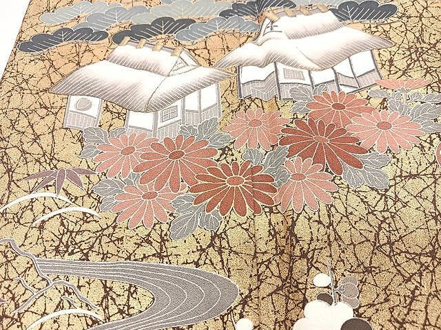 平和屋着物■豪華色留袖　刺繍　風景文　金彩　正絹　逸品　CABM2384xe