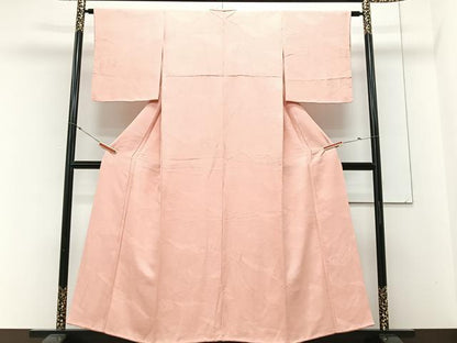 平和屋着物■上質な色無地　正倉院地紋　珊瑚色　正絹　逸品　未使用　CABM2392xe