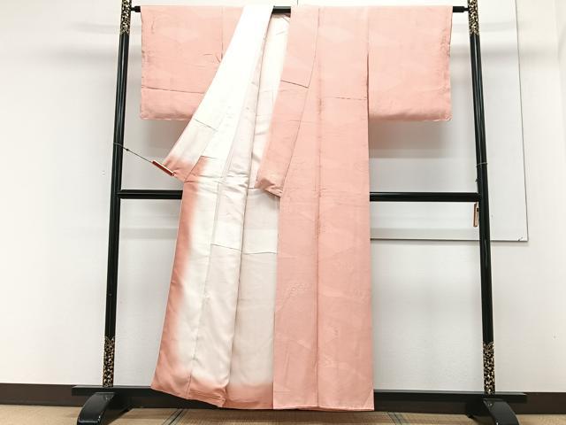 平和屋着物■上質な色無地　正倉院地紋　珊瑚色　正絹　逸品　未使用　CABM2392xe