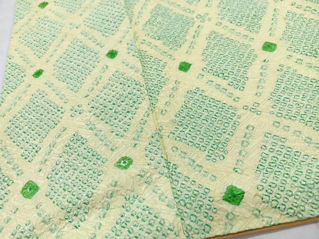 平和屋着物■上質な小紋　総絞り　菱文　正絹　逸品　CABM2395xe