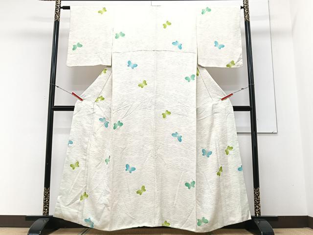 平和屋着物■上質な小紋　舞蝶文　銀彩　正絹　逸品　CABM2396xe