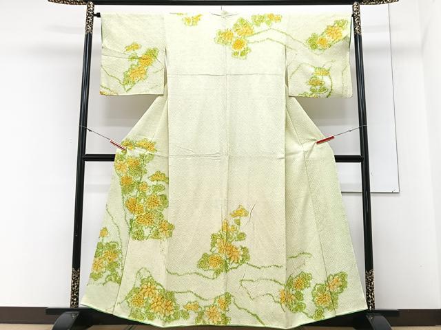 平和屋着物■訪問着　総絞り　草花文　正絹　逸品　CABM2397xe