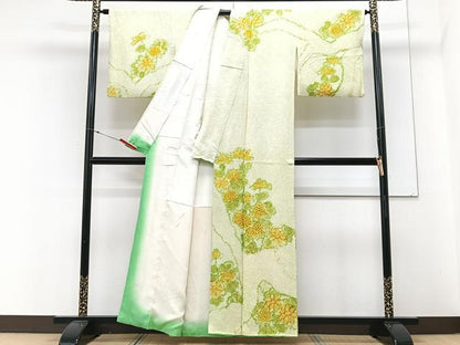 平和屋着物■訪問着　総絞り　草花文　正絹　逸品　CABM2397xe