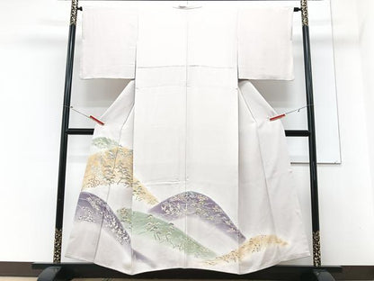 平和屋着物■豪華色留袖　駒刺繍　遠山浜松文　暈し染め　金彩　正絹　逸品　CABM2398xe