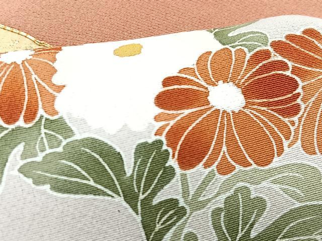 平和屋着物■色留訪問着　駒刺繍　地紙立波はな文　金銀彩　正絹　逸品　CABM2400xe