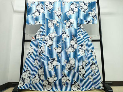 平和屋着物∴夏物　浴衣　枝椿　綿　逸品　未使用　CABM2405ng