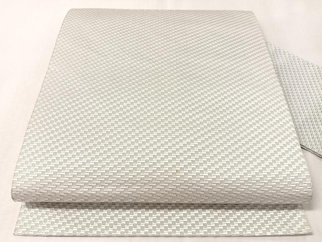 平和屋着物●本場筑前博多織　八寸名古屋帯　市松柄　紫水晶色　正絹　逸品　CABM2834vp