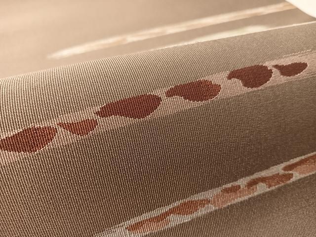 平和屋着物●爪搔き本綴れ　八寸名古屋帯　霞文　樺茶色　金銀糸　正絹　逸品　未使用　CABM2837vp