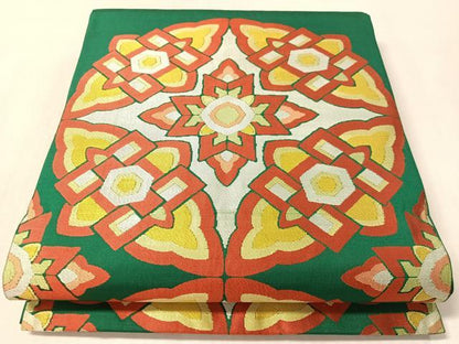 平和屋着物●西陣　川島織物　六通柄　本袋帯　正倉院花文　正絹　逸品　CABM2856vp