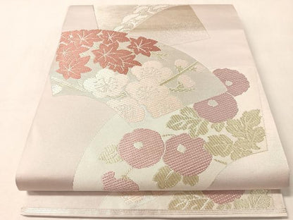 平和屋着物●西陣　川島織物　六通柄　本袋帯　地紙花文　金銀糸　正絹　逸品　CABM2873vp