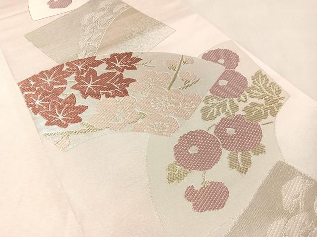 平和屋着物●西陣　川島織物　六通柄　本袋帯　地紙花文　金銀糸　正絹　逸品　CABM2873vp